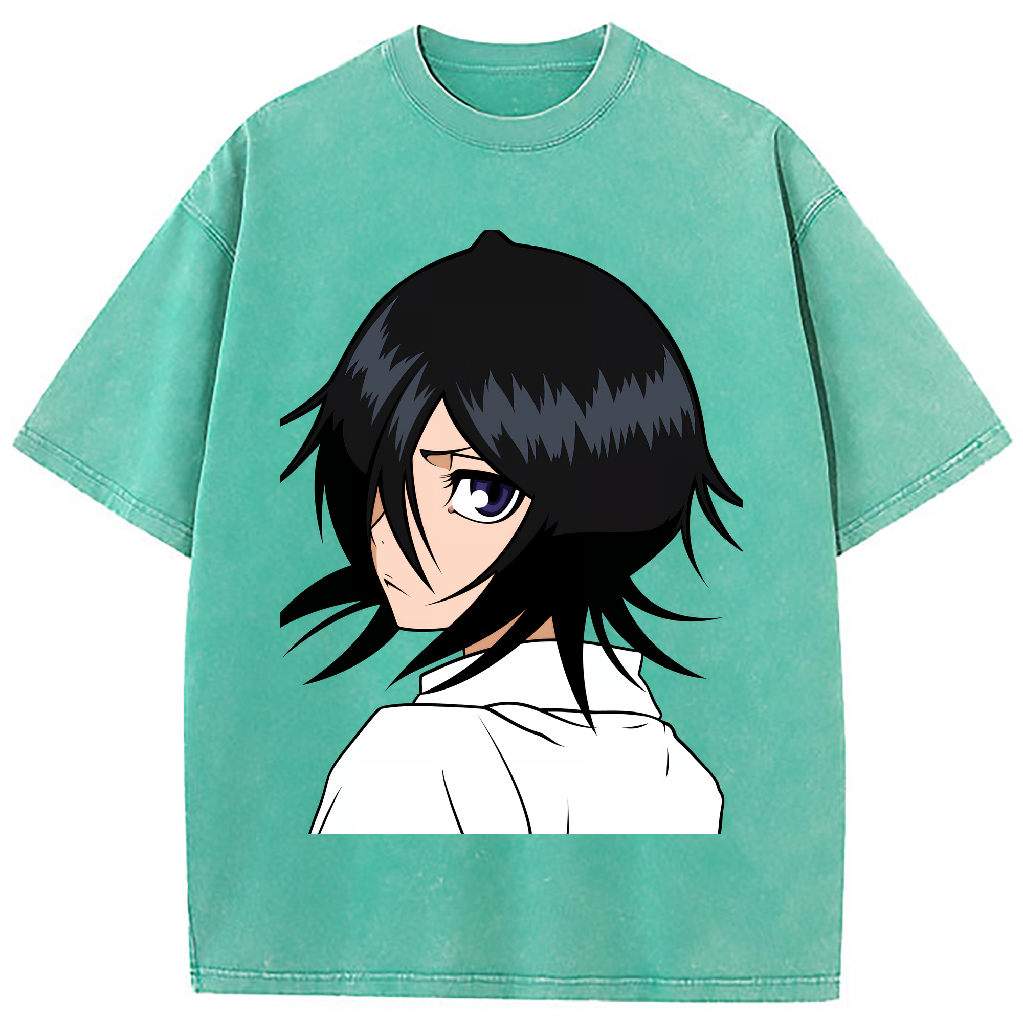 （画像用） ブリーチ 朽木ルキア BLEACH Kuchiki Rukia 綿100% ヴィンテージ風 半袖Tシャツ（フロントプリント）